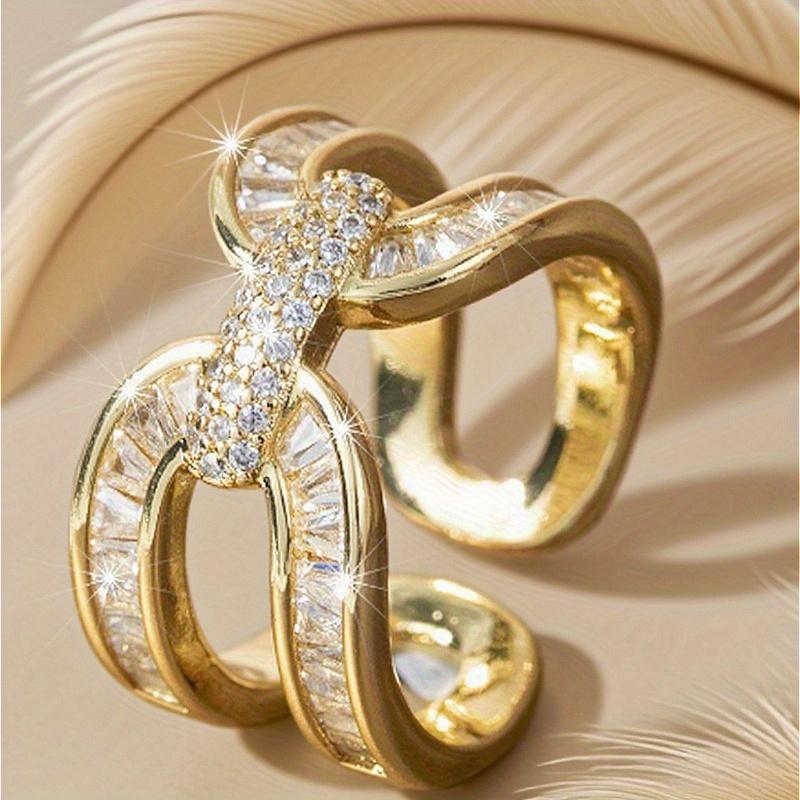 Европейская и американская мода роскошное геометрическое элегантное кольцо-крест женское кольцо золотистый