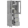 VidaXL Buffet haut Gris béton 69,5x34x180 cm Bois d'ingénierie 3198453