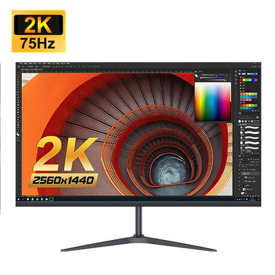 FYHXele 24 27Tommer Skærm 2K 75Hz QHD IPS Panel LCD Flad 1msSkærm Gaming Skærm HDMI DP Understøttelse G-Sync AMD FREESYNC 2560*1440