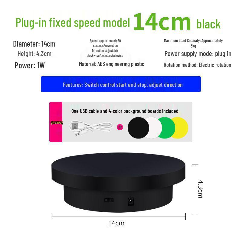 Electric Rotating Turntable for Photography with Remote Control and Charging