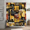 Stylish Animal Print Shower CurtainBlack Yellow Tribal Design for Bathroom Decorations Easy Install, Waterproof Fabric #Bathro