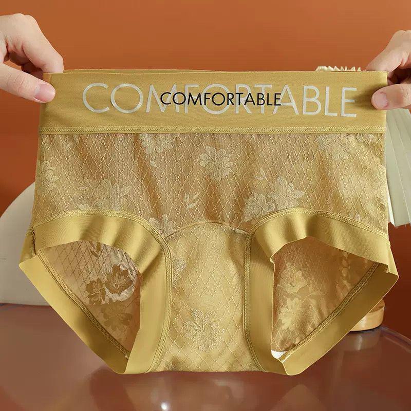 2025 Kant Hoge Taille Dames Sexy Antibacterieel Zijde Kruisje Driehoek Slipje