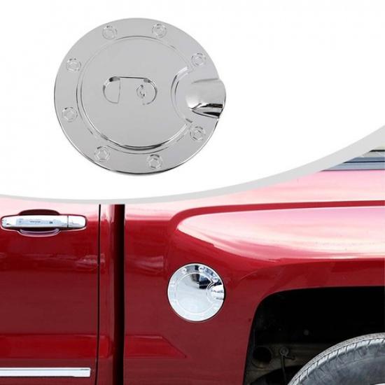 For Chevy Silverado 2014-18Chrome Door Fuel Filler Tank Gas Cap Bezel Cover Trim