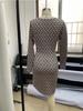 Women Spring Summer Stone Print Sexy Deep V Slim Long Sleeve Bodycon Comfortable Dress Lightweight Recognition Elegant with Flattering Chic Dress