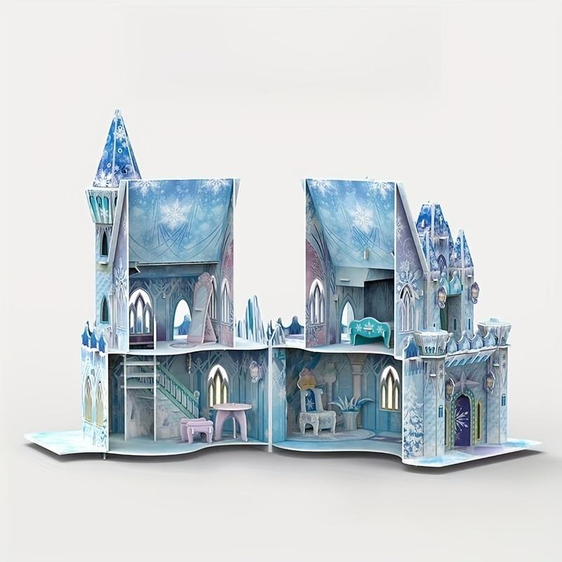 3D puzzle Ice Castle & fantasy castle for princess girls, DIY educational kid's 3D puzzle Christmas/Black Friday/birthday gift