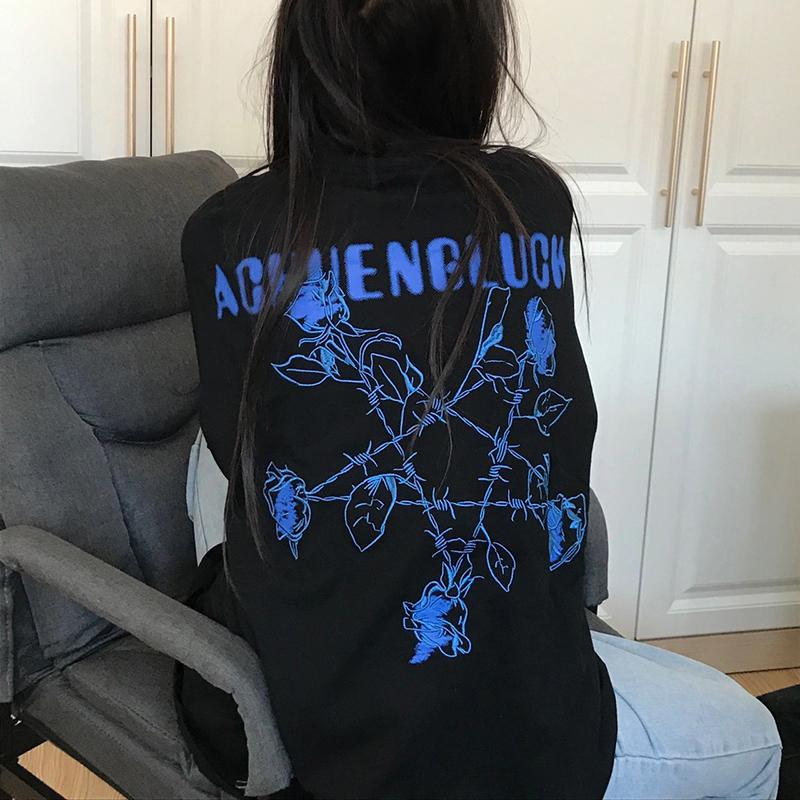 

Американская футболка оверсайз из хлопка, женская, свободного кроя, в стиле ретро, летний топ с круглым вырезом и принтом 4XL