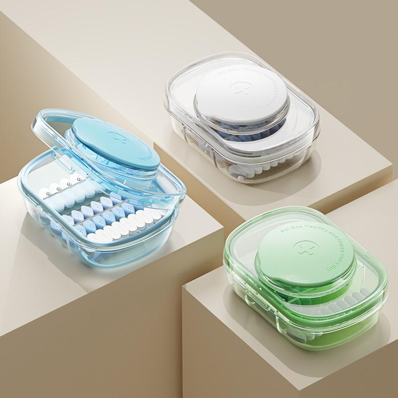 Tragbare Medikamentenbox, drei Mahlzeiten am Tag, tragbare Medikamenten-Dosierbox, eine Medikamenten-Erinnerungsbox, Dosierspender mit großer Kapazität