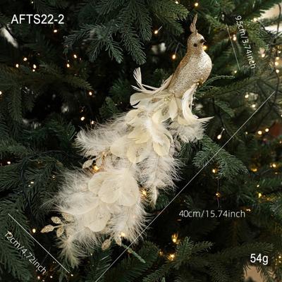 Elegant Realistic Glitter Christmas Peacock Ornaments Glitter Simulate Faux Peacock Simulation Bird Decor Home Decor