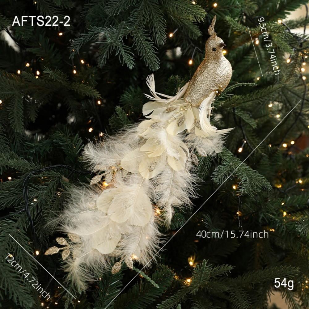 Neue realistische glitzernde Weihnachts-Pfau-Ornamente Glitzer Simulieren Faux Pfau Simulationsvogel Dekor Weihnachtsbaum