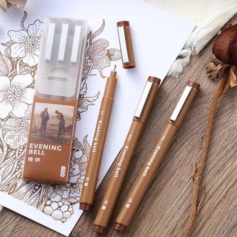 Brown Marker Pen Set Manga Color Pen for Lettering Needle Pen Micron Art Sketch Journaling Watercolor School Supplies Stationery