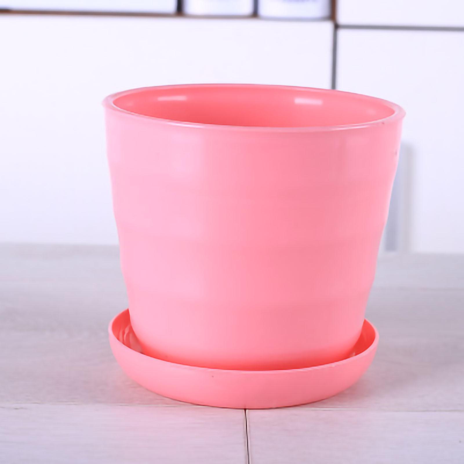 

Гибкий круглый современный цветочный горшок с съемным поддоном для садоводства, офиса, балкона Large