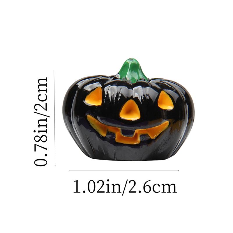 Miniature Halloween Figurines Mini Simulation Halloween Ghost Pumpkin Figurines Home Decoration Festival Diy Resin Craft Gift