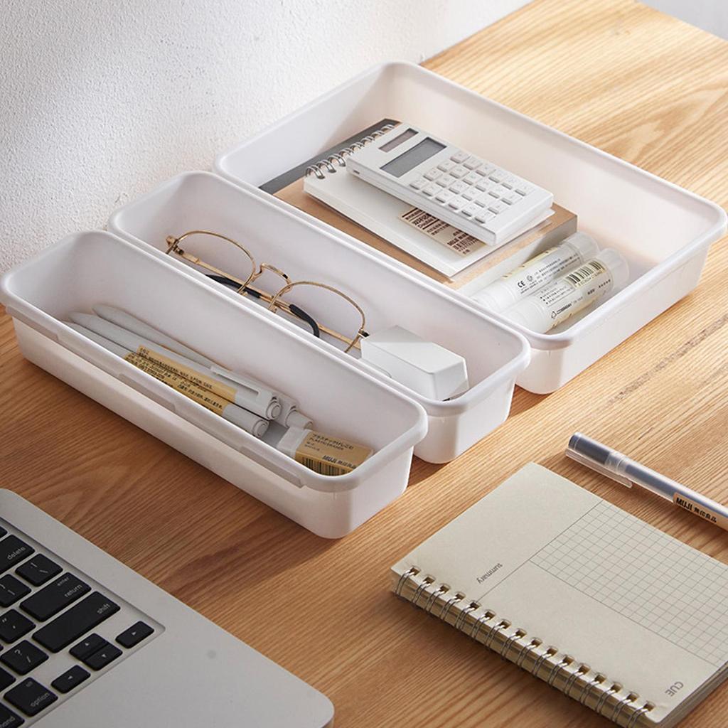 Drawer Organiser, Interlocking Drawer Dividers Plastic Storage Trays,8Pcs  3 Sizes Uncluttered Storage Drawer Tidy Trays Dividers