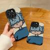 Vertical Leather Shell Fashion Boy Printed Patterned Shockproof Soft Silicone Case with Camera Lens Full Protection for iPhone Samsung