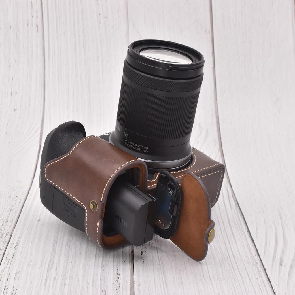 Kinokoo EOS R7 Hülle, Canon EOS R7 Cover, EOS R7 Body Case, PU-Leder, Akkuwechsel, Stativmontagefähig