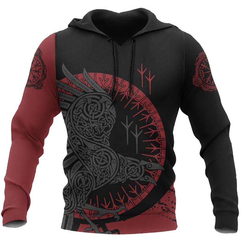 Nordic Pirates Print Men's Hoodies Hip Hop Trend Harajuku Vintage Clothes Oversized Hoodie Autumn and Winter Casual Sweatshirts