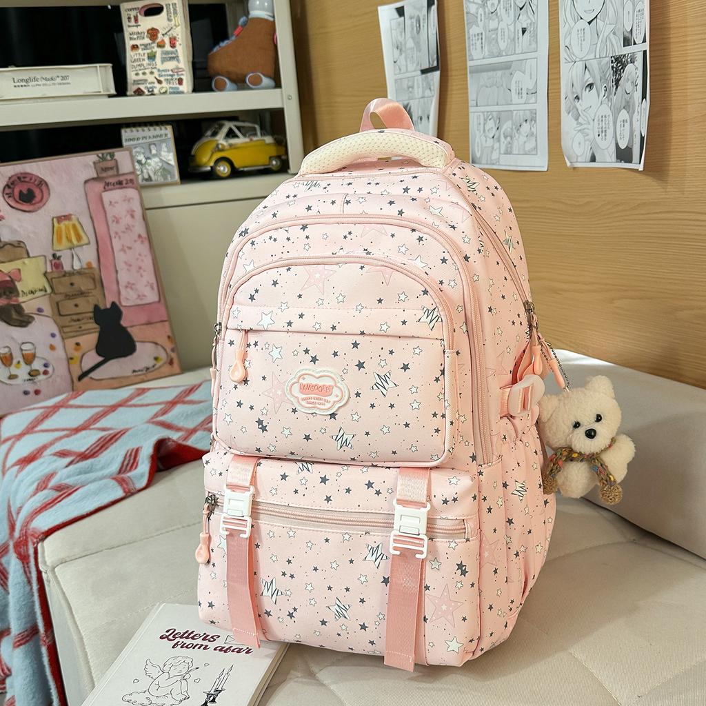 Schoolbag new casual cute expansion schoolbag primary school junior high school student backpack high value large capacity printed backpack