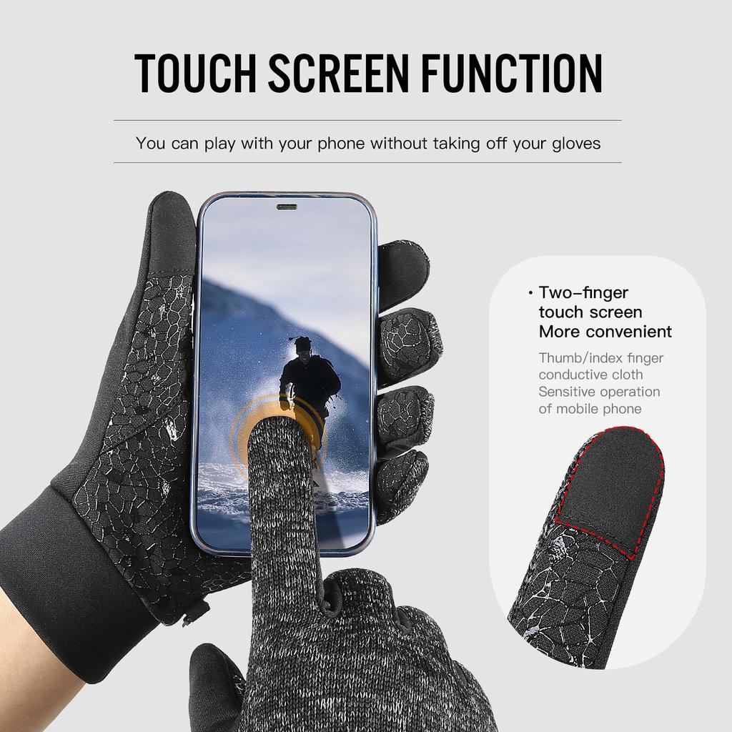 Winter Warme Gestrickte Touchscreen-Handschuhe für Herren Damen Outdoor Laufen Radfahren Dicke Samthandschuhe