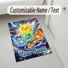 Personalized Crystal Velvet Carpet,Pokémon Custom Printed Name, Plush Area Rug For Home Indoor Decor
