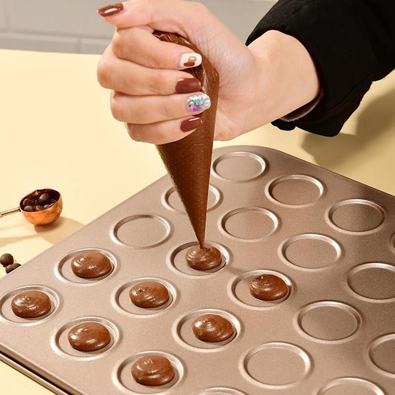 35 Löcher Backform aus Kohlenstoffstahl Macarons Backmatte Antihaft-Backgeschirr Ofen-Backform Desserttablett Kuchenform