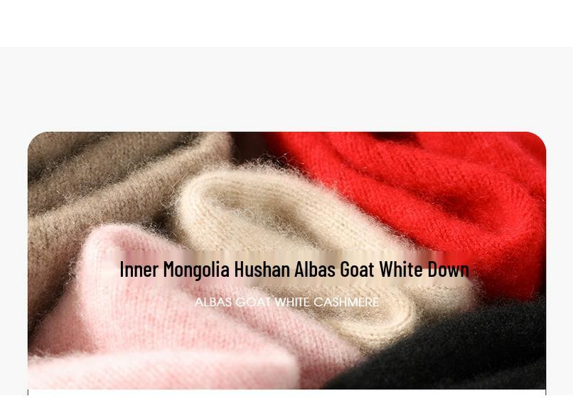 2025 Autumn/Winter Women's 100% Pure Cashmere High Neck Loose Knit Sweater