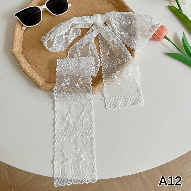 Fashion Y2K Long Lace Waistband Bow Floral Lace Waist Belt Tie Up Thin Dress Jeans Belt Summer