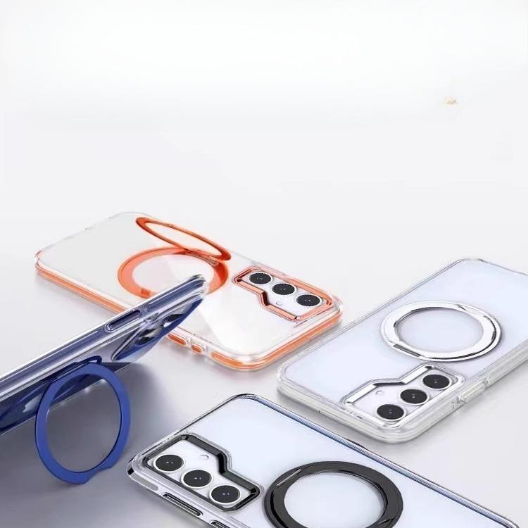 Suitable for Samsung S24 Ultra Two Color Qicai Mobile Phone Case S23plus360 Rotating Bracket S24 Magnetic Hard Case