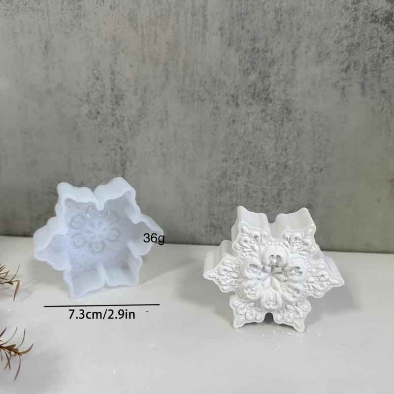Schneeflocken-Silikonform, DIY-Epoxidharz-Formen, Tischdekorationsform, Duftkerzen- und Gipsherstellungswerkzeug, leicht zu reinigen