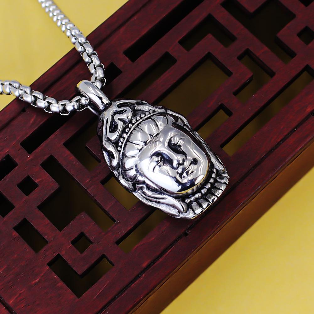 Odin Viking Helmet Titanium Steel Pendant Nordic Pirate Men's Necklace