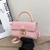 Fashionable Fashionable Lock Buckle Crocodile Pattern Leisure Handheld Single Shoulder Crossbody Small Square Bag For Women