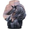 Autumn 3D Horse Pattern Printed Hoodies Fashionable Casual Sports Long Sleeved Men's Hooded Sweatshirts