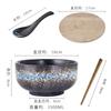 Japanese Ramen Bowl Set Black Ceramic Tableware Instant Noodle Bowl With Lid Superbowl
