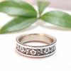 Jianjie 925 Silver Antique Floral Ring Set for Men and Women