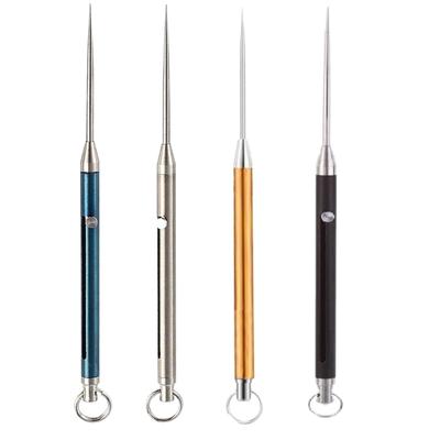 Titanium Alloy Toothpick Portable Tooth Pick Artifact Fruit Pick Retractable Toothpick Keys Pendant Camping Outdoor Tool