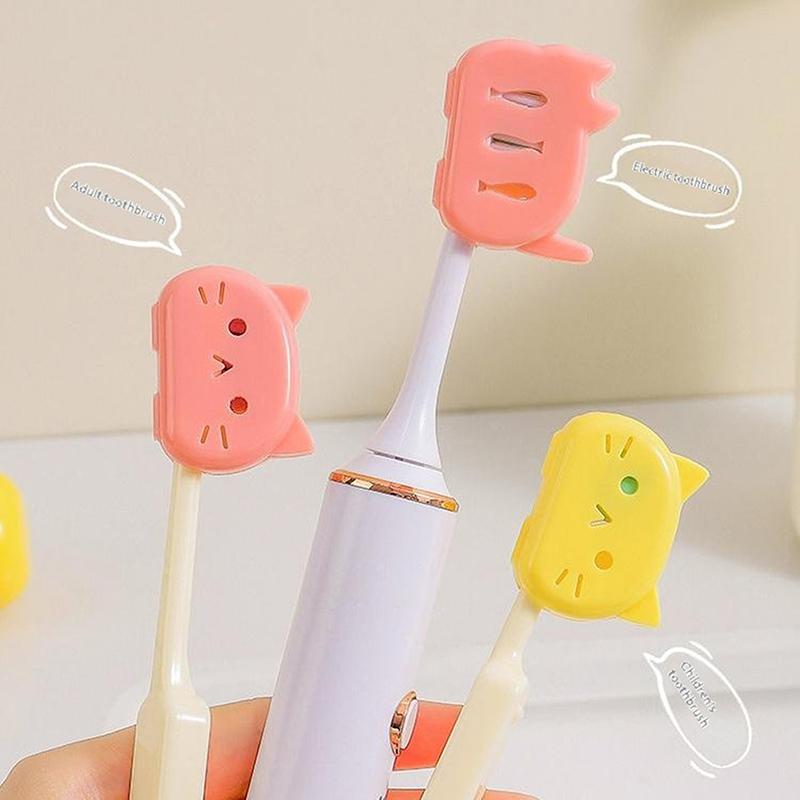 4Pcs Cat Shape Travel Toothbrush Head Covers Toothbrush Protector Cap Case Protective Portable Plastic Clip For Household Travel