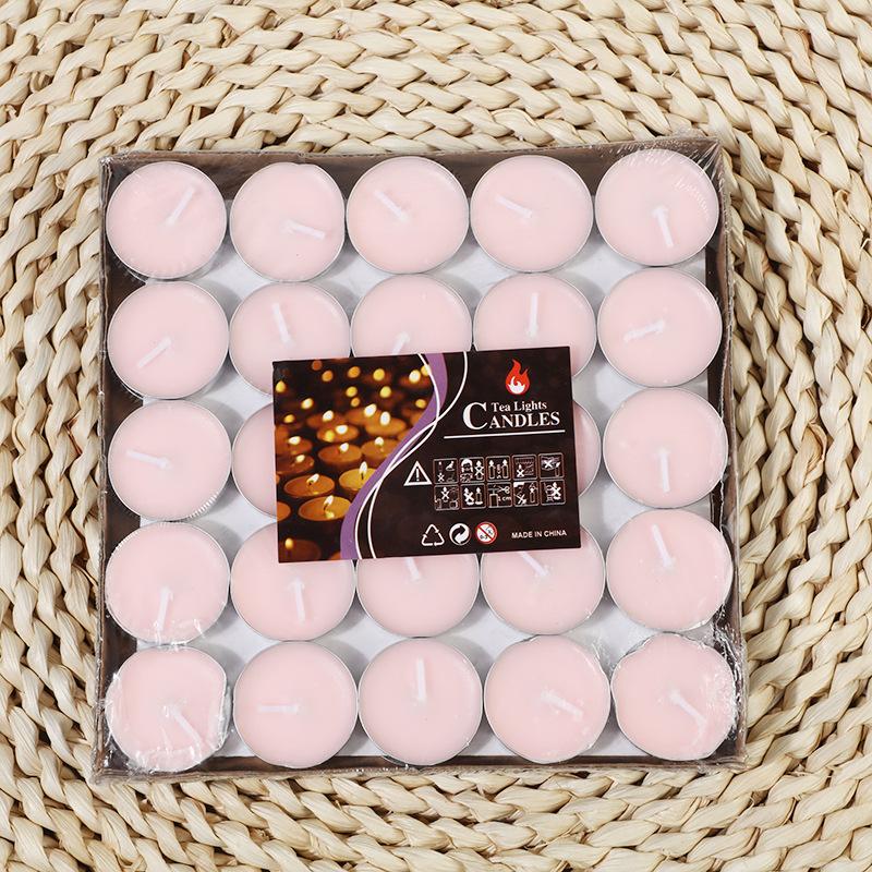 Aluminum Shell Round Tealight Valentine's Day Proposal Picture Hotel Tea-making Fire-free Paint Small Candle