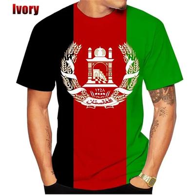 Letní styl Afghánistán Flag Tričko s 3D tiskem Pánské a dámské oblečení O výstřih Krátký rukáv Topy Streetwear Tričko Tričko
