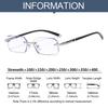 Blue Ray Blocking Anti-Blue Light Reading Glasses Rimless Cut Edge Eye Protection Presbyopia Eyeglasses Luxury Ultralight