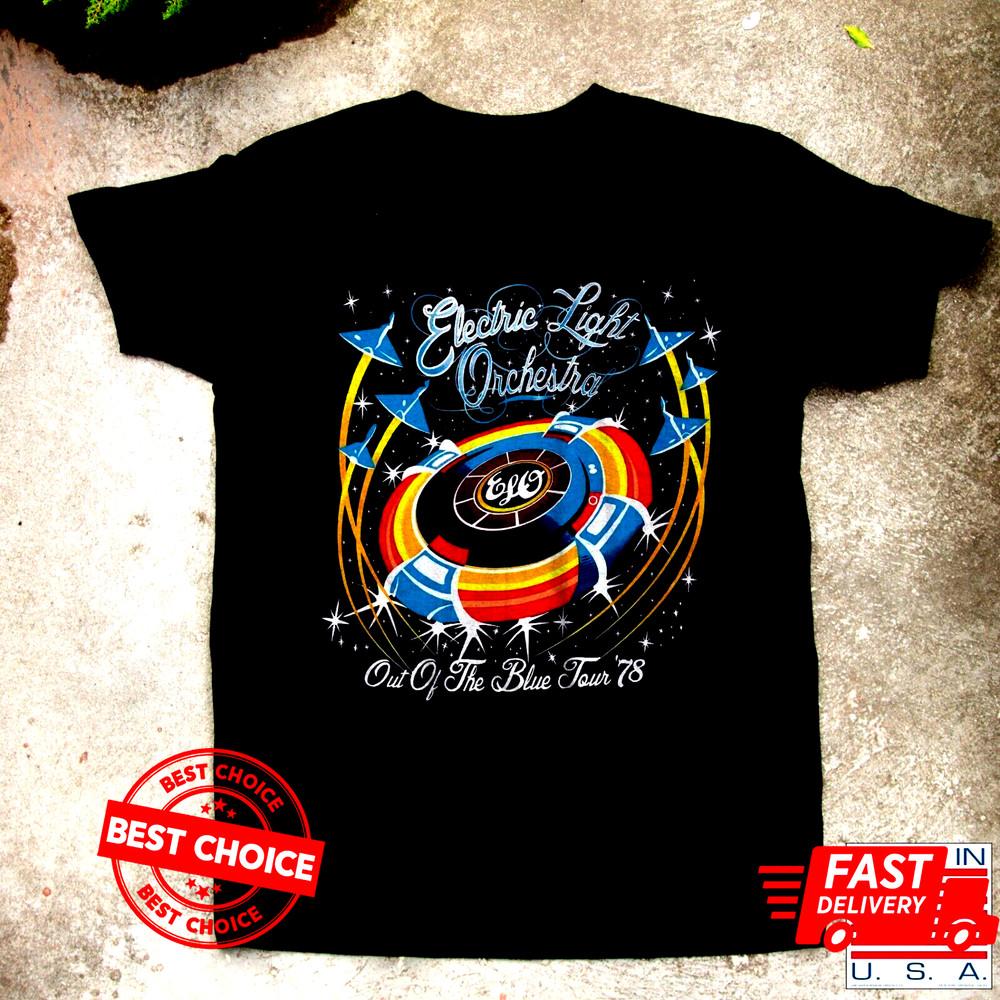 Electric Light Orchestra Out Of The Blue Tour 1978 T-Shirt S-3XL Q9685 Unisex T-Shirt XXXL