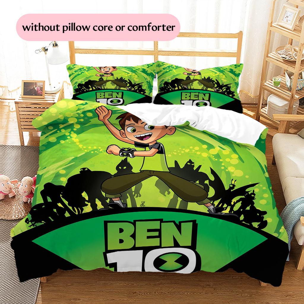 Ben 10  Pattern Bedding Quilt Set  Home Decoration  Gift (1 * duvet cover + 2 * pillowcase  without core)