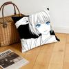 Soft Skin Friendly Anime Girl Cushion Cover Black White Line Art Double Sided Print For Home Decor Polyester Fabric Comfortable