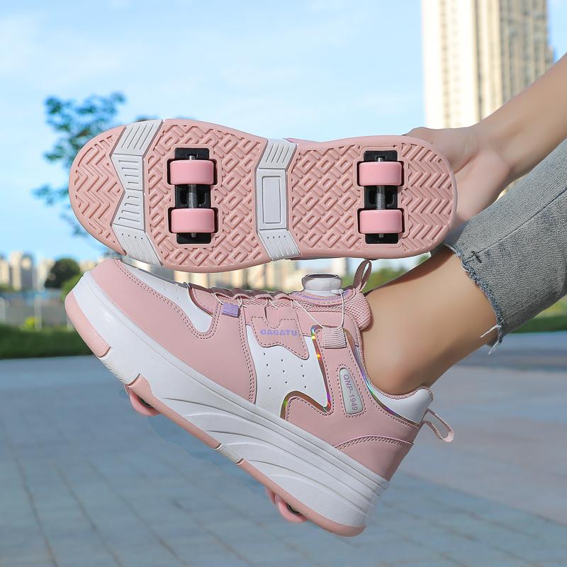 28-42 Boys Roller Skates Shoes Removable Flat Shoes Four Wheels Girls Roller Skates Sneakers for Women Boys Skate Shoes