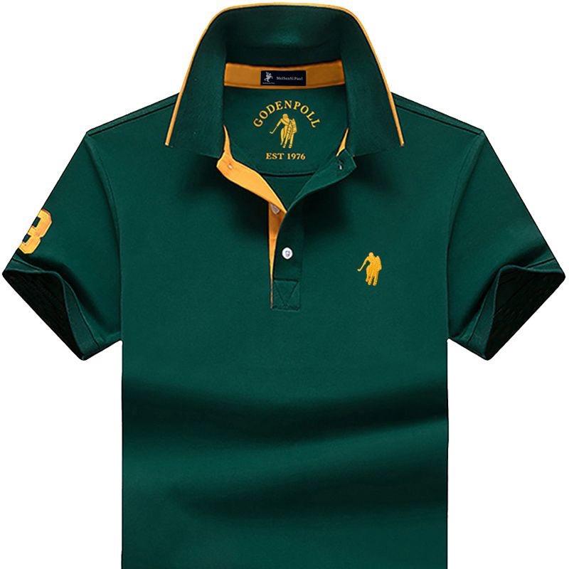 

Мужские поло TrendHub Высокое качество Короткий рукав Однотонные Отложной воротник Хлопок Мужские футболки S