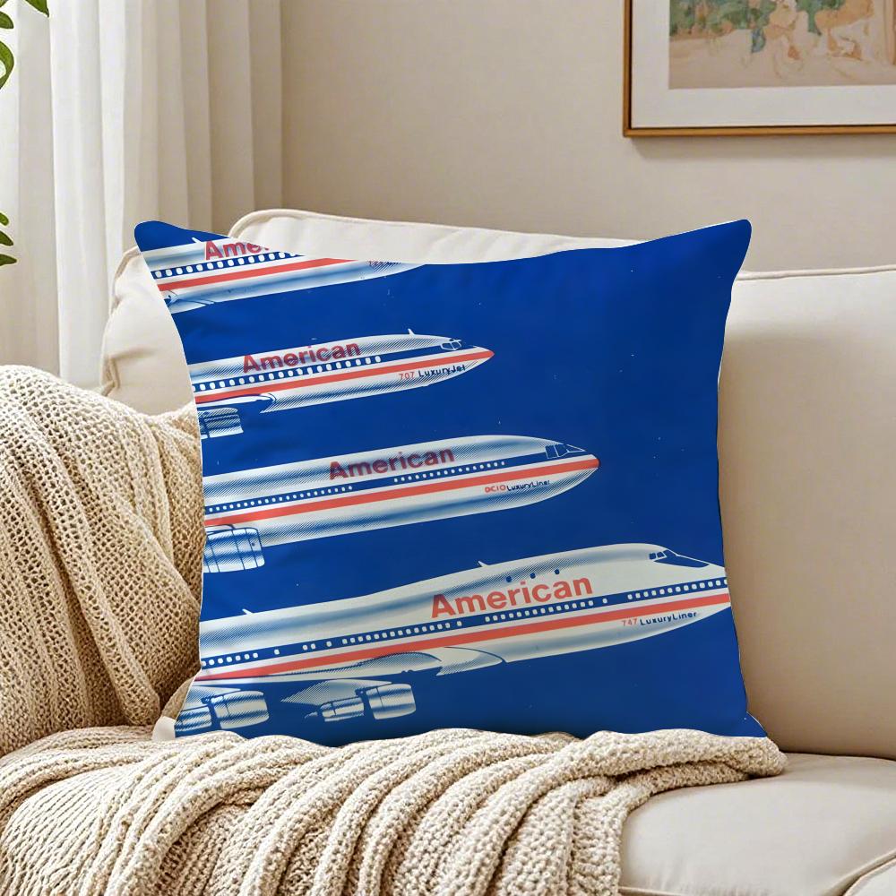 Fashion AAmerican Airlines Logo Cushion Cover Pillowcase Antidustmite Living Room Sofa Decor Cushion Room