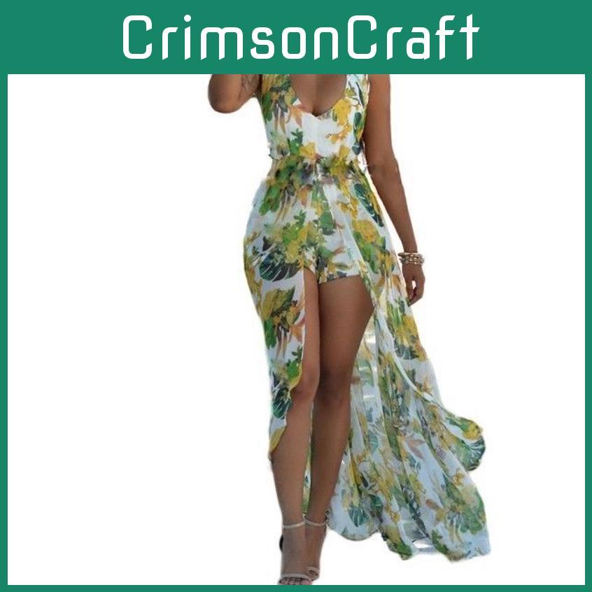 Elegant Women Summer Boho Long Maxi Evening Party Beach Dress With Halter Floral Design