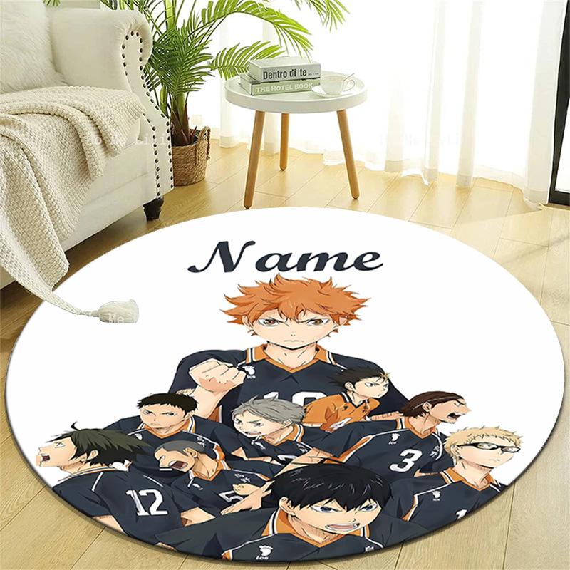 Personalized Haikyuu Round Chair Office Rug - Perfect for Mat, Office Chair & More - Ideal Gift for Birthdays and Holidays