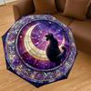 1PC stained glass window moon cat Umbrella-8-Rib Reinforced, Automatic Open, Lightweight & Durable, Cute Fashion Accessory for Outdoor-W9235