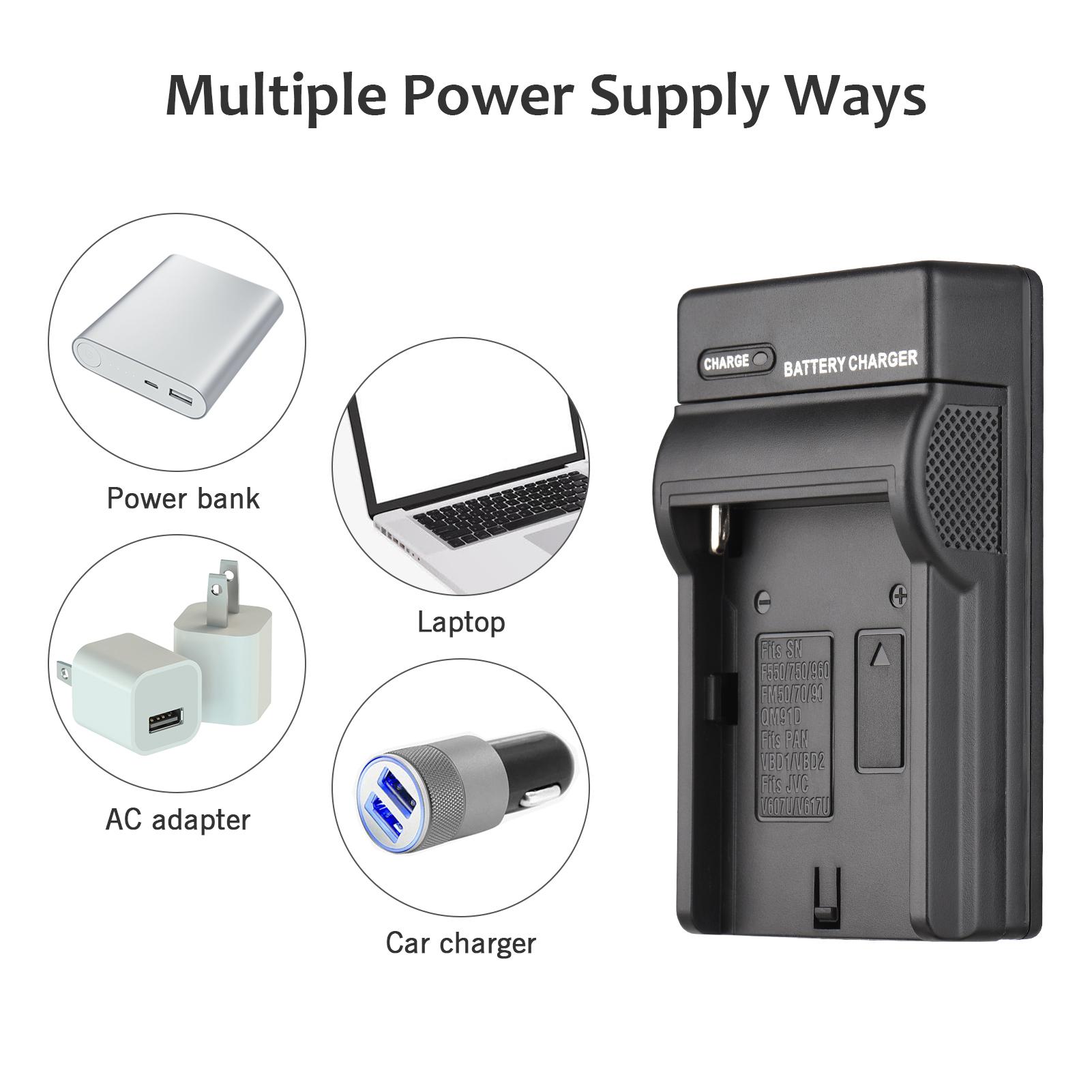 

Комплект аккумулятора и зарядного устройства для камеры NP F750 NP F770 1 шт. 7,2 В 5200 мАч Большая перезаряжаемая батарея с USB-кабелем Замена чёрный