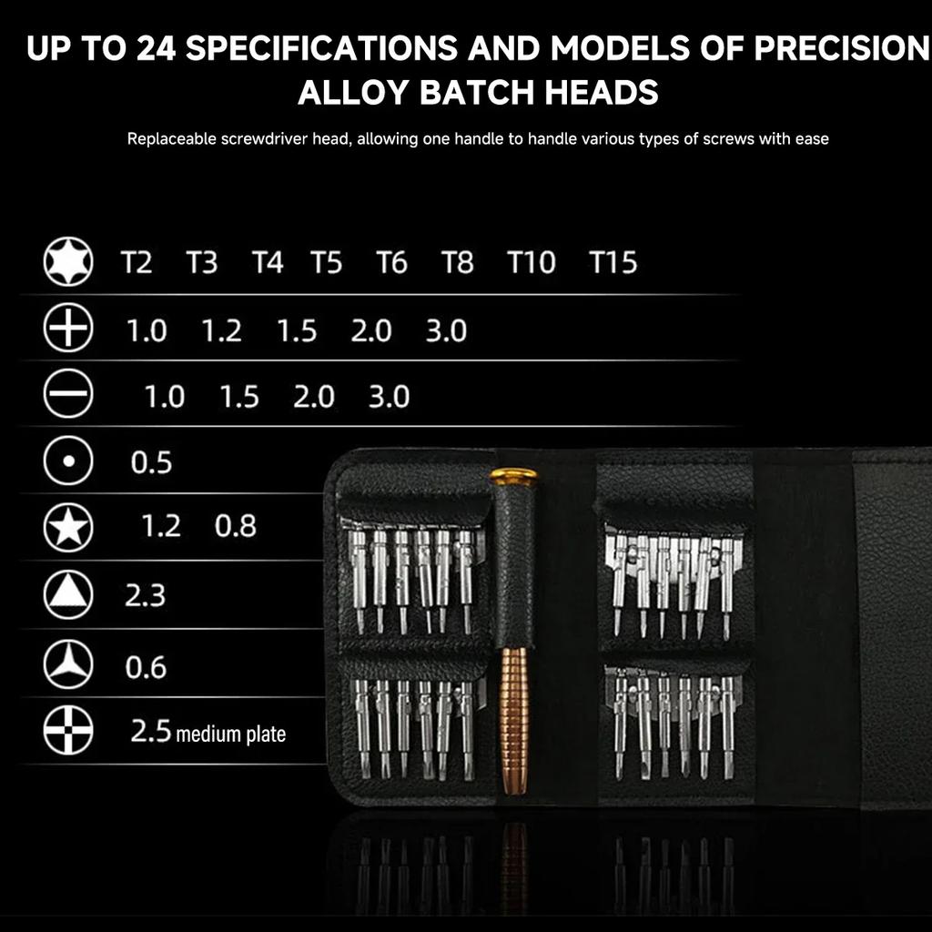 Mini-Präzisions-Schraubendreher-Set, 25-in-1, elektronischer Torx-Schraubendreher, Öffnungs-Reparatur-Werkzeug-Set für iPhone, Kamera, Uhr, Tablet-PC
