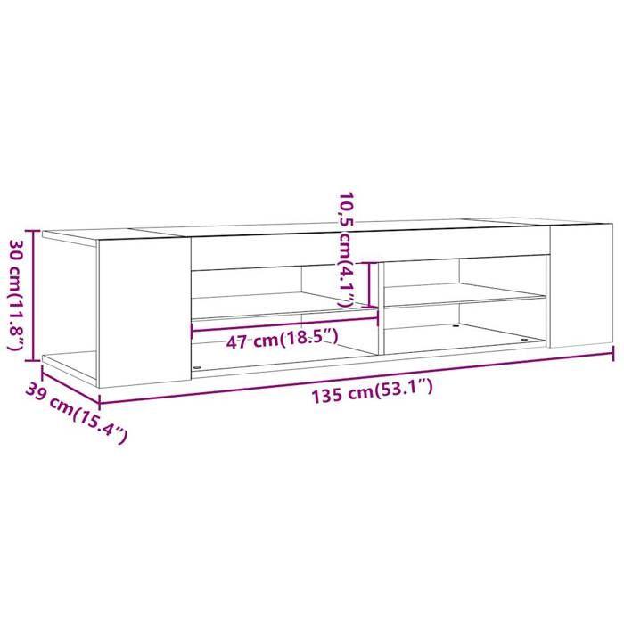 VidaXL TV Cabinet with LED Lights Artisan Oak Engineered Wood, TV Stand, Media Unit, TV Console, Furniture 856324